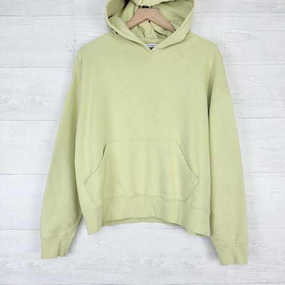 Revolve Weworewhat Oversized Pullover Hoodie Women Medium Cozy Pale Yellow Green - Picture 2 of 16